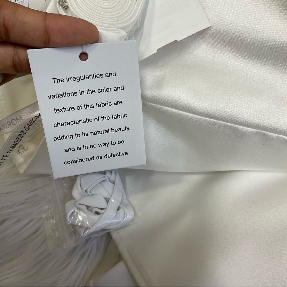 NEW Mori Lee style 21644 ivory satin high low hem line maxi gown wedding 2 - Picture 9 of 11